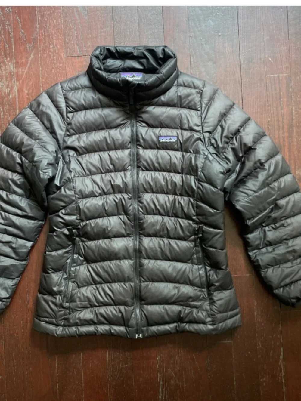 PATAGONIA GIRLS youth DOWN SWEATER BLACK JACKET PUFFER ZIP POCKET kids size XL
